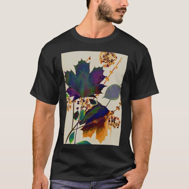 Autumn Leaves in Royal Colors T-Shirt (Front)