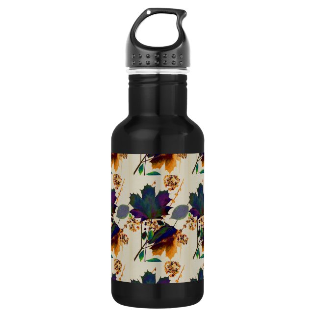 Autumn Leaves in Royal Colors Water Bottle (Front)