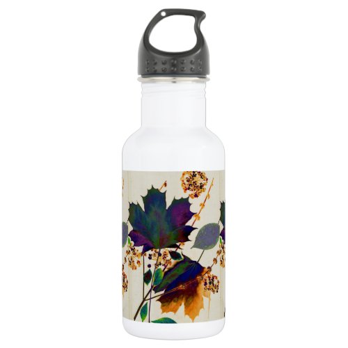 Autumn Leaves in Royal Colors Water Bottle