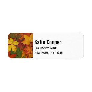 Autumn Leaves in Rustic Colors Label