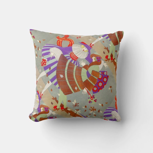 AUTUMN LEAVES IN THE WIND /BEAUTY FASHION THROW PILLOW (Front)