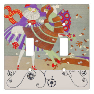 AUTUMN LEAVES IN THE WIND /BEAUTY Geometric Swirls Light Switch Cover