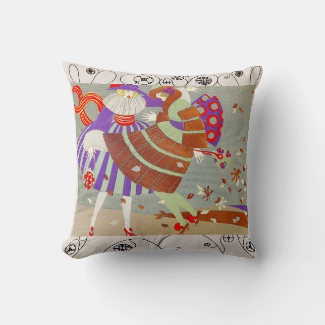 AUTUMN LEAVES IN THE WIND /BEAUTY Geometric Swirls Throw Pillow (Front)