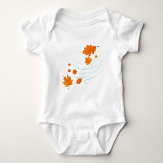 Autumn Leaves in the Wind: Elegant Design for Insp Baby Bodysuit