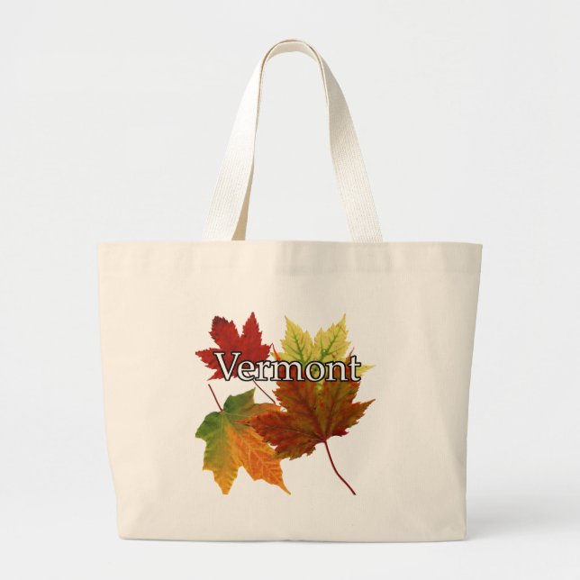 AUTUMN LEAVES IN VERMONT LARGE TOTE BAG (Front)