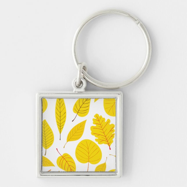 Autumn leaves in yellow keychain (Front)