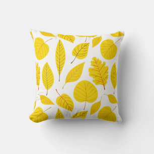 Autumn leaves in yellow throw pillow