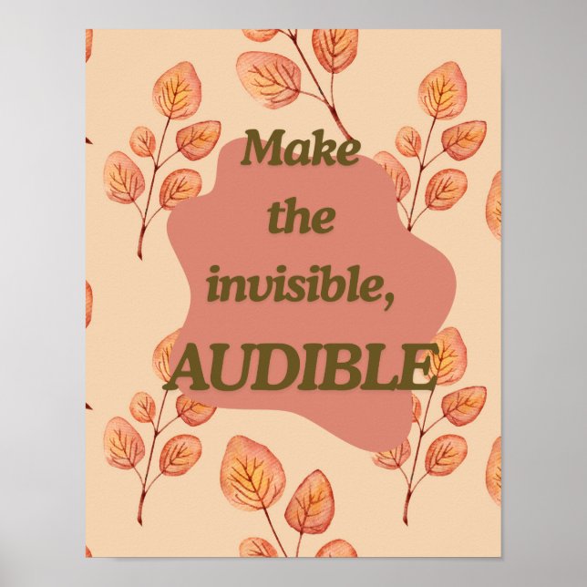 Autumn Leaves Inspirational Quote Wall Art Decor (Front)