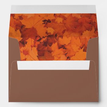 Autumn Leaves Interior | Nut Brown Envelope by keyandcompass at Zazzle