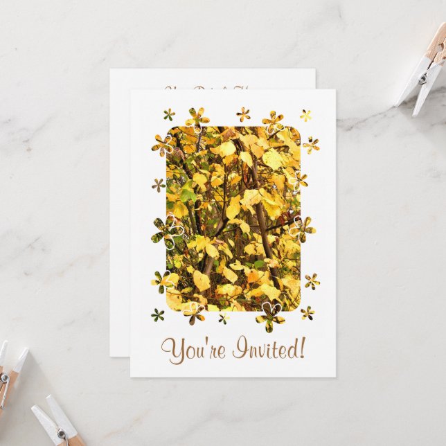 AUTUMN LEAVES INVITATION (Front/Back In Situ)