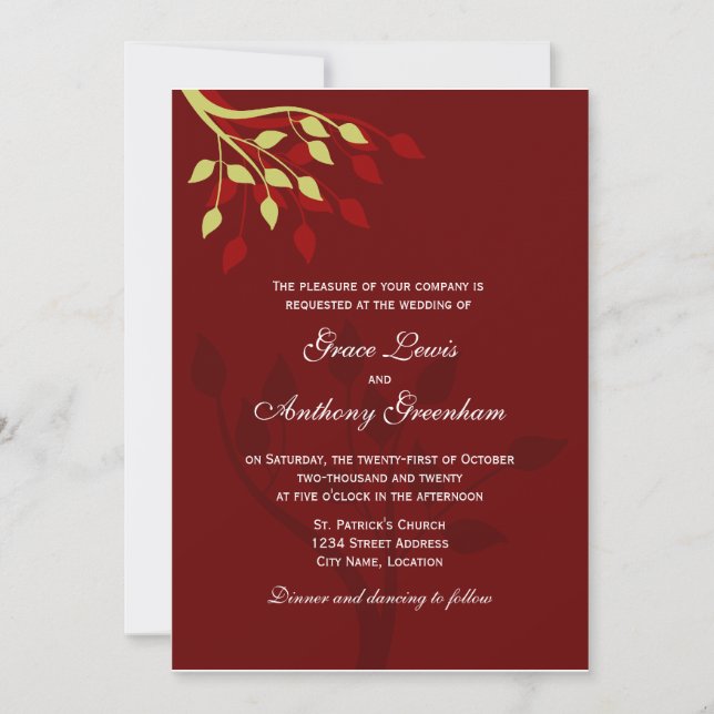 Autumn Leaves Invitation (Front)