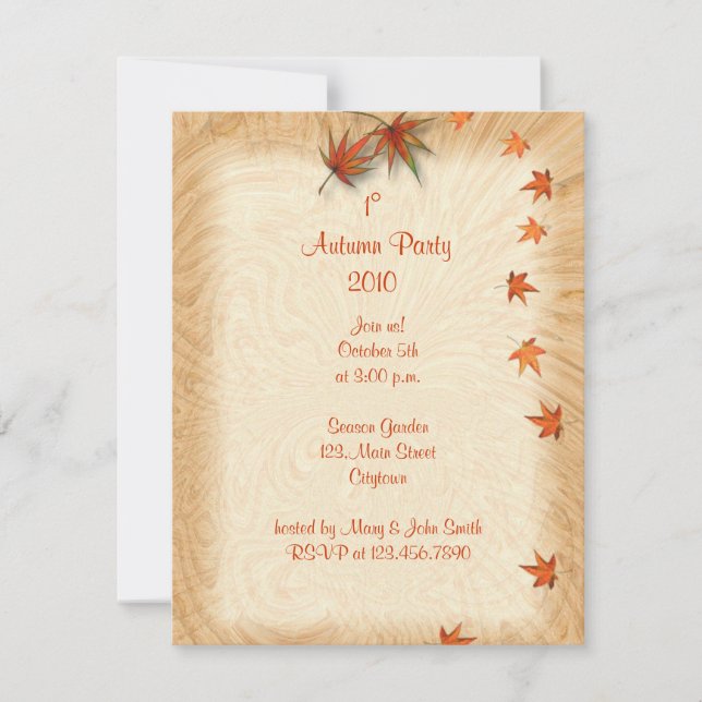 Autumn Leaves Invitation (Front)