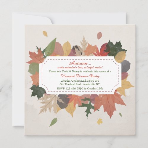 Autumn Leaves Invitation