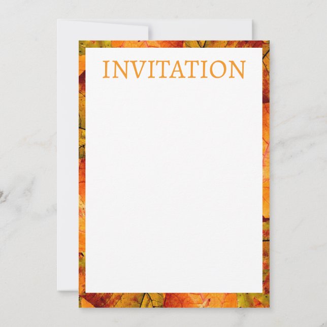 Autumn Leaves Invitation Card. (Back)