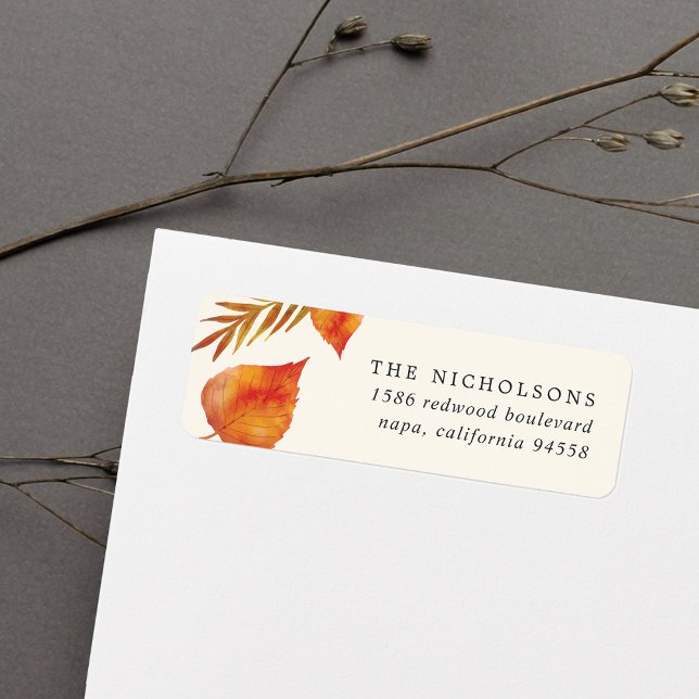 Autumn Leaves | Ivory Return Address Label (Creator Uploaded)