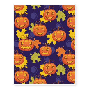 Autumn Leaves & Jack-O-Lanterns Temporary Tattoos