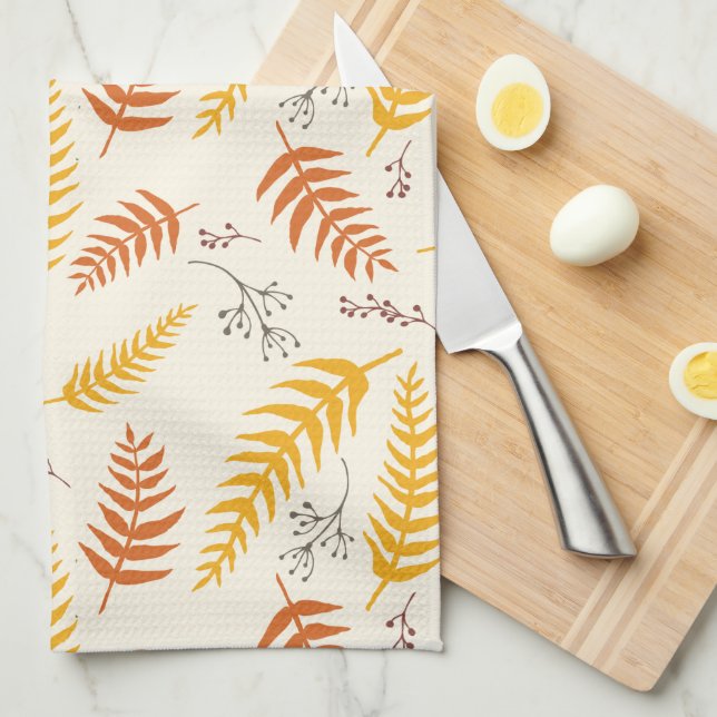 Autumn Leaves Kitchen Towel (Quarter Fold)