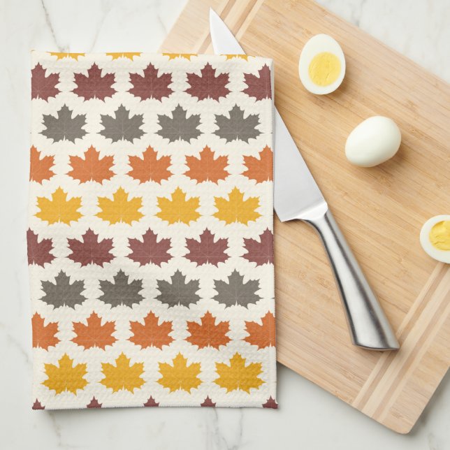Autumn Leaves Kitchen Towel (Quarter Fold)