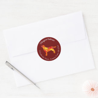 Autumn Leaves Labrador Retriever Return Address Classic Round Sticker