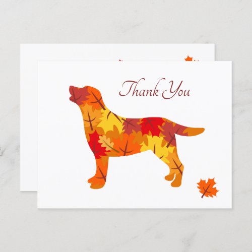 Autumn Leaves Labrador Retriever Silhouette Postca Postcard