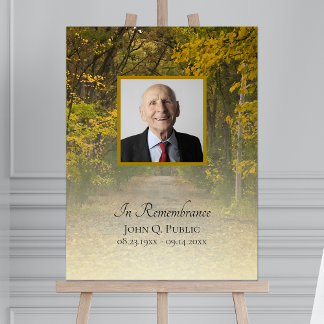 Autumn Leaves Lane Celebration of Life Funeral Foam Board