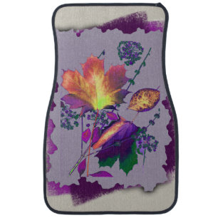 Autumn Leaves Lilac with Purple Edges Car Floor Mat