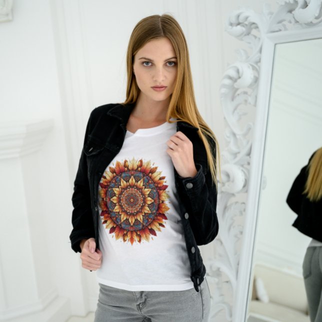 Autumn Leaves Mandala T-Shirt 2025 – Artistic Tee (Creator Uploaded)