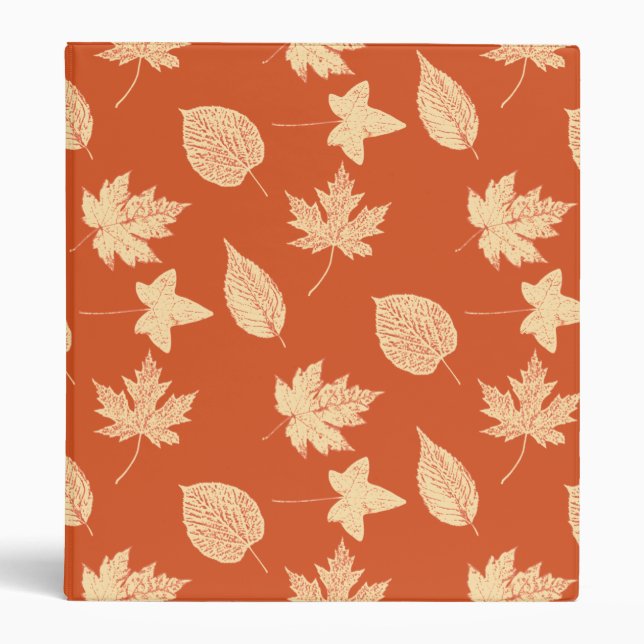 Autumn leaves - mandarin orange 3 ring binder (Front)