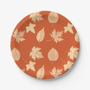 Autumn leaves - mandarin orange paper plates
