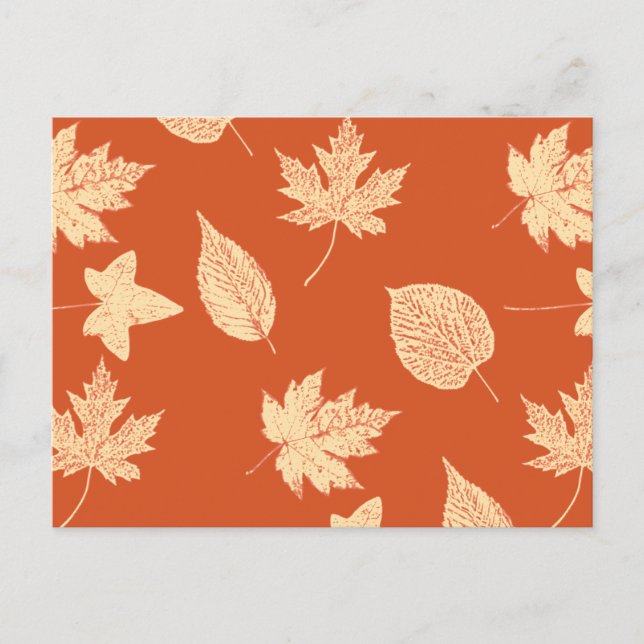Autumn leaves - mandarin orange postcard (Front)