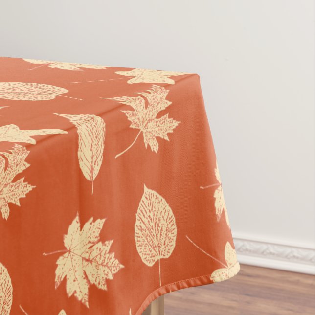 Autumn leaves - mandarin orange tablecloth (In Situ)