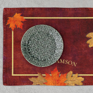 Autumn Leaves Maroon Personalized Placemat
