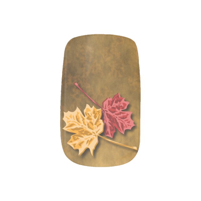 Autumn Leaves Minx Nail Art (Right Thumb)