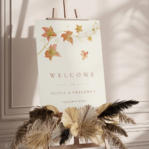Autumn Leaves Modern Fall Event Welcome Sign