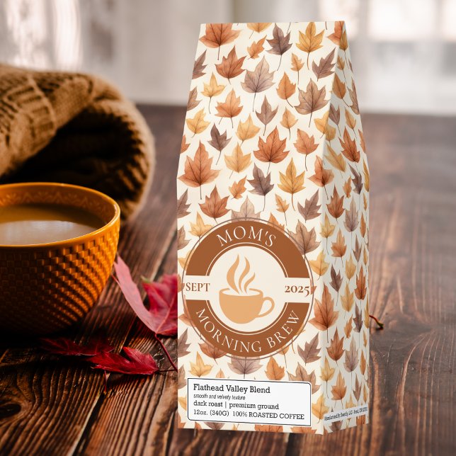 Autumn Leaves Mom's Morning Brew Fall Birthday Roasted Coffee (Creator Uploaded)