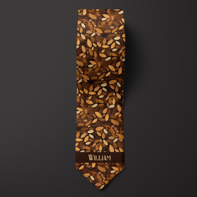 Autumn Leaves Monogram Neck Tie (Creator Uploaded)