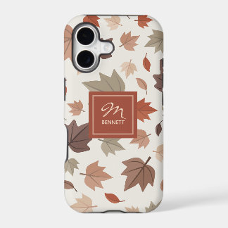 Autumn Leaves Monogram Personalized iPhone 17 Case