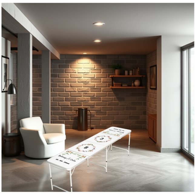 Autumn Leaves Monogram Wedding  Beer Pong Table (Creator Uploaded)