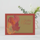 Autumn Leaves Monogrammed Wedding Invitation 2 (Standing Front)