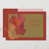 Autumn Leaves Monogrammed Wedding Invitation 2 (Front/Back)