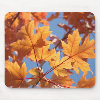 Autumn Leaves mousepad Bright Orange Leaves