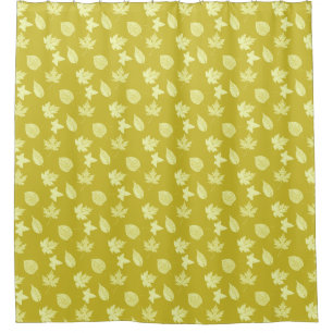 Autumn leaves - mustard and light yellow shower curtain