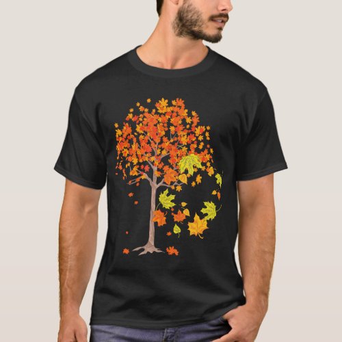 Autumn Leaves Nature Forest Thanksgiving Holiday T_Shirt