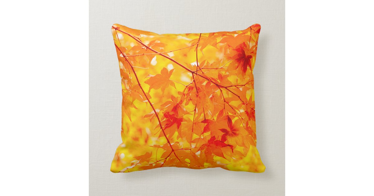 VepaDesigns Fall Pillows Fall Autumn Maple Leaves Farmhouse Cool Nature Lover Gifts Throw Pillow Multicolor 16x16 