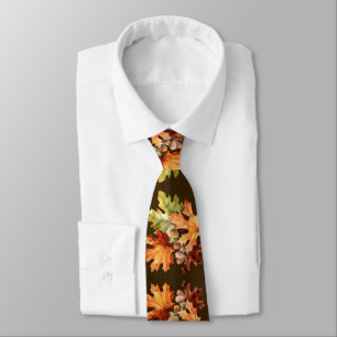 Autumn Leaves Neck Tie – Watercolor Fall Fashion