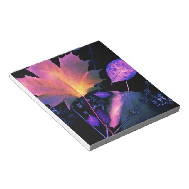 Autumn Leaves Neon Scrapbook Paper Notepad (Angled)