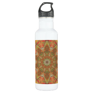Autumn leaves oak abstract kaleidoscope Bottle
