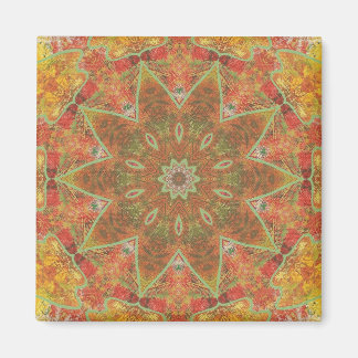 Autumn leaves, oak abstract kaleidoscope Magnets 2