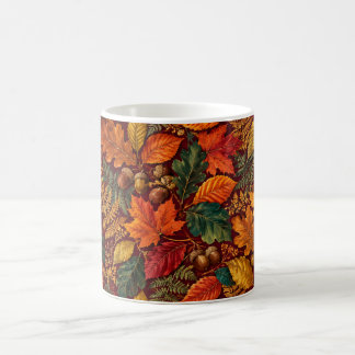 Autumn Leaves Oak Acorn Botanical Pattern Mug