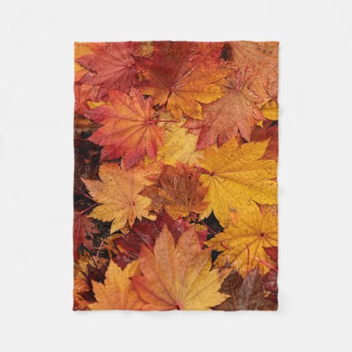 AUTUMN LEAVES OF GOLD FLEECE BLANKET